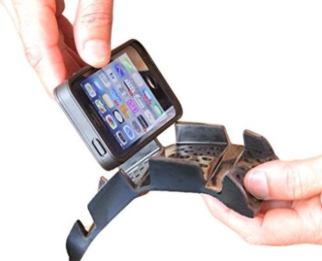 iphone with holder